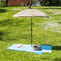 Striped Beach Parasol – 2m - Christow - thumbnail 3