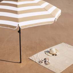 Striped Beach Parasol – 2m - Christow - thumbnail 2