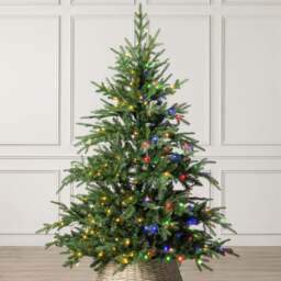 Pre-Lit Nordmann Fir Artificial Christmas Tree - Christow