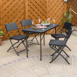 4ft Rattan Effect 4 Seater Dining Set - Christow - thumbnail 2