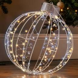 3D Light Up Christmas Bauble - Christow - thumbnail 4