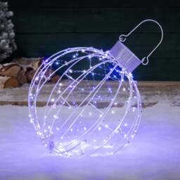 3D Light Up Christmas Bauble - Christow - thumbnail 3