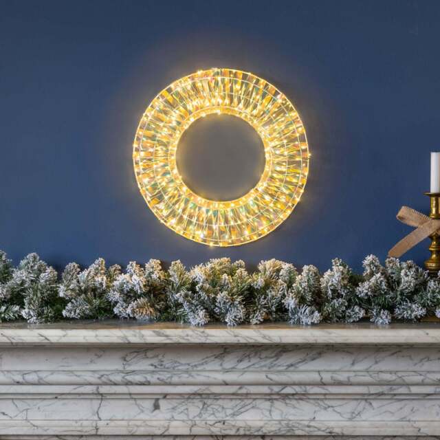 Iridescent Warm White LED Wreath - Christow - image 1