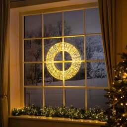 Iridescent Warm White LED Wreath - Christow - thumbnail 2