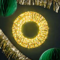 Iridescent Warm White LED Wreath - Christow - thumbnail 6