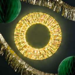 Iridescent Warm White LED Wreath - Christow - thumbnail 3