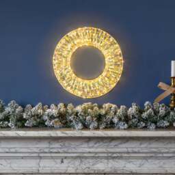 Iridescent Warm White LED Wreath - Christow - thumbnail 1