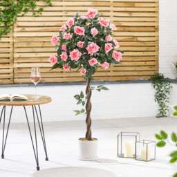 Artificial Pink Rose Trees – Pair – 3ft & 4ft - Christow - thumbnail 6