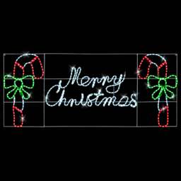 Merry Christmas Rope Light Sign with Candy Canes - Christow - thumbnail 4