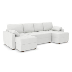 Harry Large Corner Modular Sofa Bed - Polar White - thumbnail 1