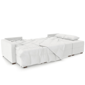 Harry Large Corner Modular Sofa Bed - Polar White - thumbnail 2