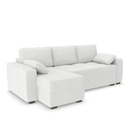 George Corner Sofa Bed - LHF - Polar White