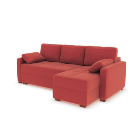 Charlie Corner Sofa Bed - RHF - Coral Pink - thumbnail 1