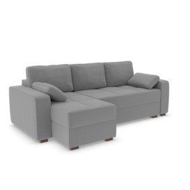 George Corner Sofa Bed - LHF - Silver Grey