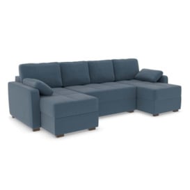 Harry Large Corner Modular Sofa Bed - Pastel Blue - thumbnail 1