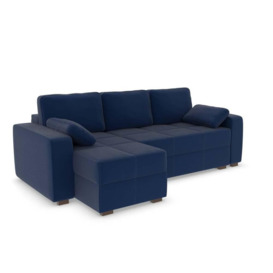 George Corner Sofa Bed - LHF - Oxford Blue - thumbnail 1