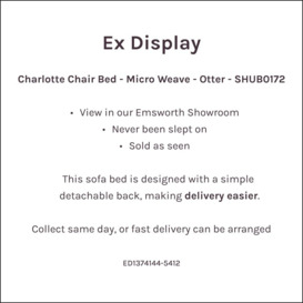 "Ex Display - Charlotte Chair Bed Micro Cloth Calm (SHUB501) - " - thumbnail 2