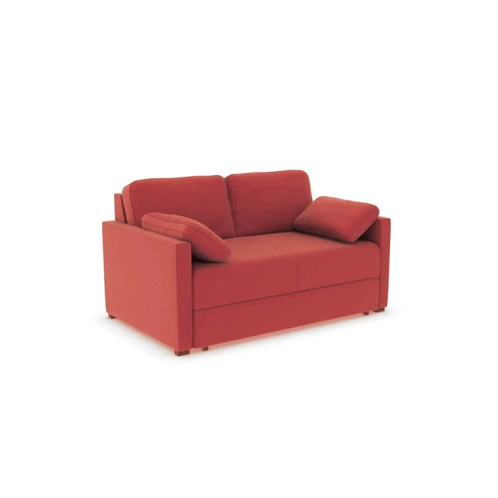 "Ex Display - Alice Three-Seater Sofa Bed - Micro Velvet Coral Pink (Shub491) - " - image 1