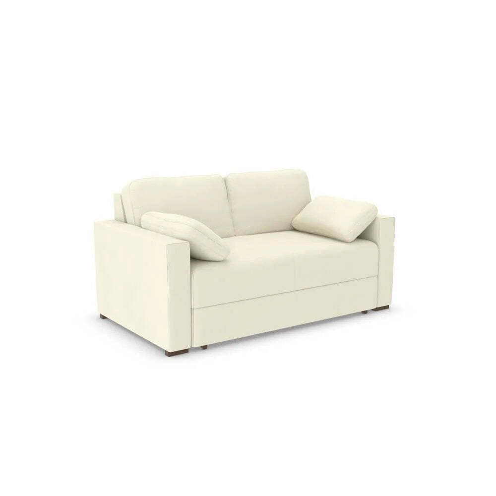 "Ex Display - Charlotte Three Seater Sofa Bed - Micro Suede Buttermilk (Shub492) - " - image 1