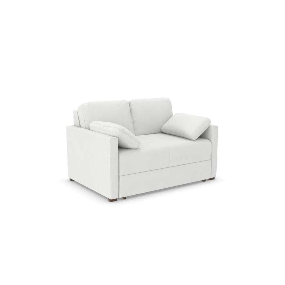 "Ex Display - Alice Two-Seater Sofa Bed - Micro Suede Polar White (Shub486) - " - image 1