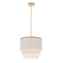 Gold with White Fringe Medium Pendant - thumbnail 2