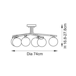 Aaron 6 Light Semi Flush - thumbnail 6