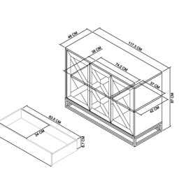 Iris Fumed Narrow Sideboard - thumbnail 5