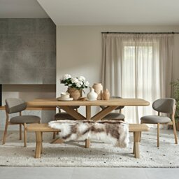 Arden Dining Table, 4 Louis Chairs & Bench - thumbnail 2