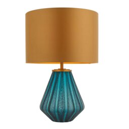 Turquoise Glass Table Lamp - thumbnail 1