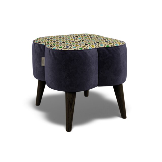 Orla Kiely Daisy Small Footstool House Plain and Pattern Fabric - image 1