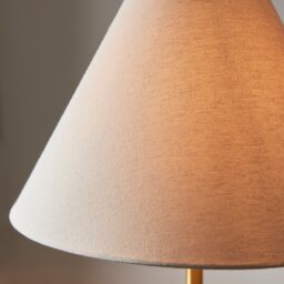 Brushed Brass and White Marble Floor Lamp - thumbnail 4