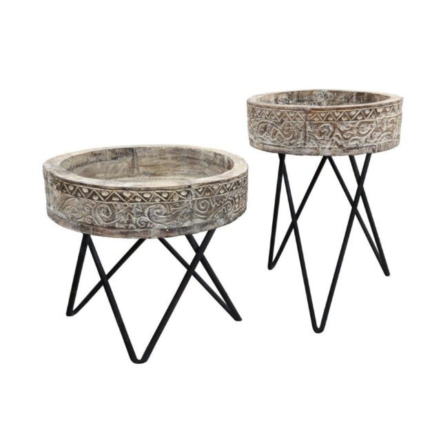 Folk Side Tables - Set of 2 - image 1