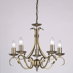 Antique Fitting with 5 Candles - thumbnail 1
