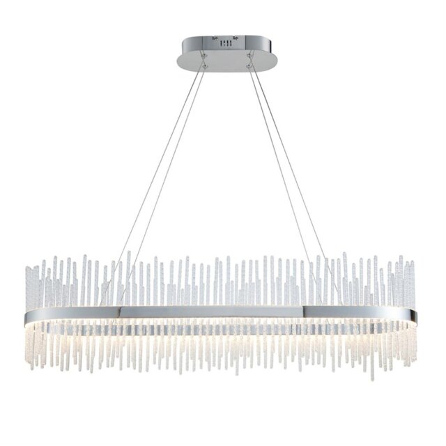 Glass Rod Chrome Linear Pendant - image 1