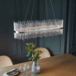 Glass Rod Chrome Linear Pendant - thumbnail 4