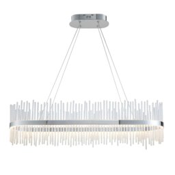 Glass Rod Chrome Linear Pendant - thumbnail 1