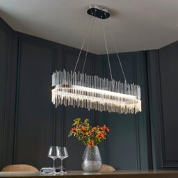 Glass Rod Chrome Linear Pendant - thumbnail 3