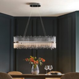 Glass Rod Chrome Linear Pendant - thumbnail 2