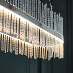 Glass Rod Chrome Linear Pendant - thumbnail 5