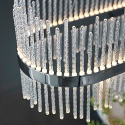 Glass Rod Chrome Linear Pendant - thumbnail 6
