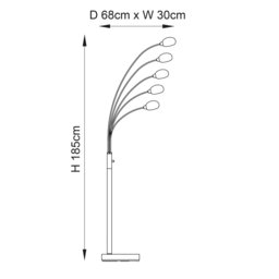 Jaspa 5 Light Floor Lamp - thumbnail 5