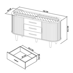 Melbourne Wide Sideboard - thumbnail 6