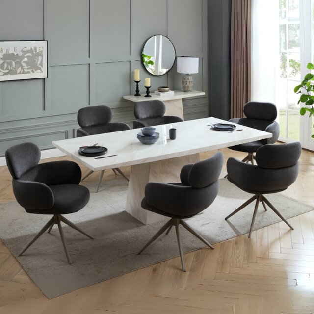 Alaric Dining Table & 6 Mocha Chairs - image 1
