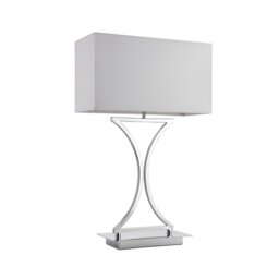 Chrome Table Lamp With White Shade - thumbnail 1
