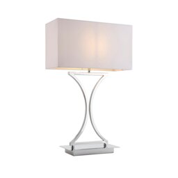 Chrome Table Lamp With White Shade - thumbnail 2