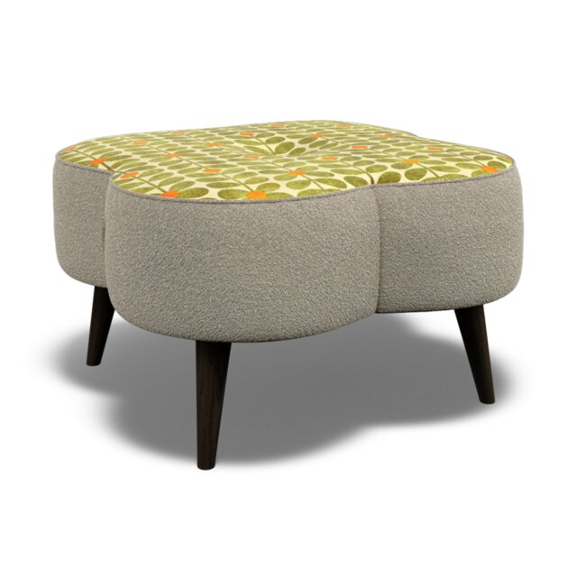 Orla Kiely Daisy Large Footstool House Plain and Pattern Fabric - image 1