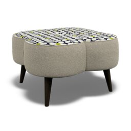 Orla Kiely Daisy Large Footstool House Plain and Pattern Fabric - thumbnail 4