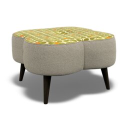Orla Kiely Daisy Large Footstool House Plain and Pattern Fabric
