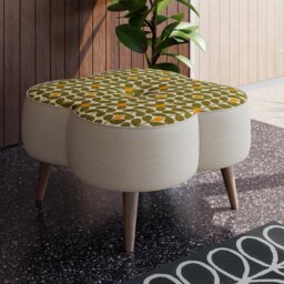 Orla Kiely Daisy Large Footstool House Plain and Pattern Fabric - thumbnail 2