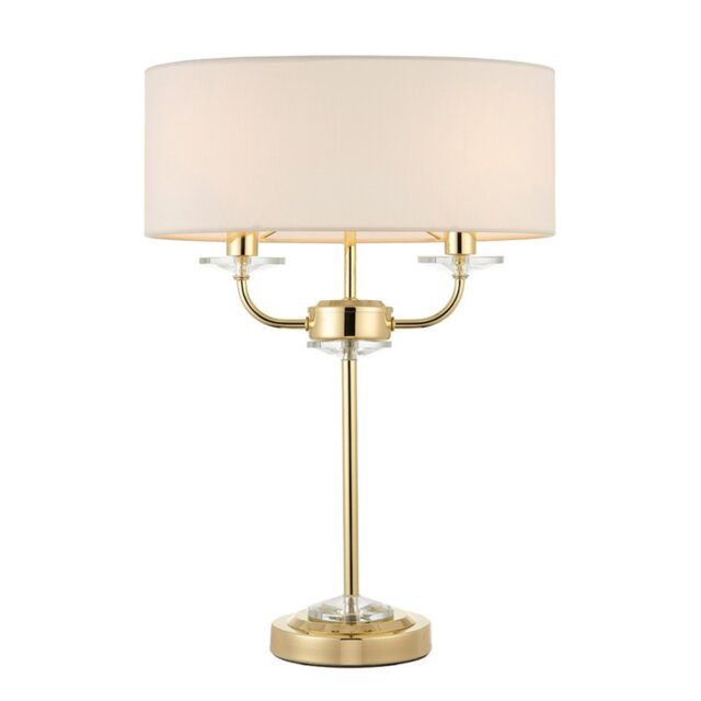 Nixon 2 Light Table Lamp - Brass